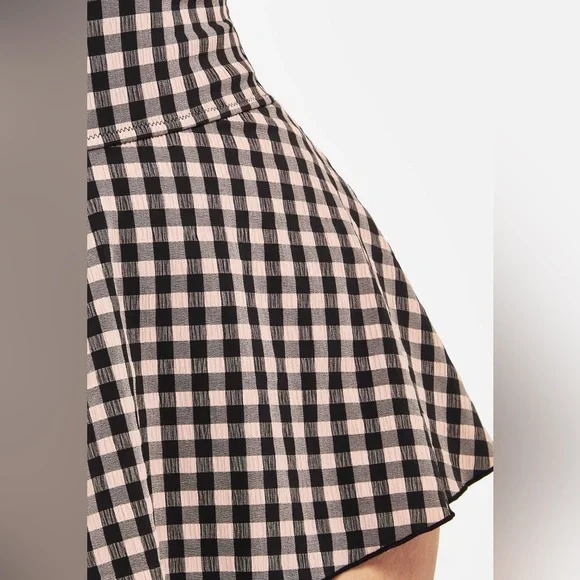 NWT Disturbia Terra Gingham Peplum Skirted Swimsuit in Pink US 12 / UK 16 - Picture 4 of 9